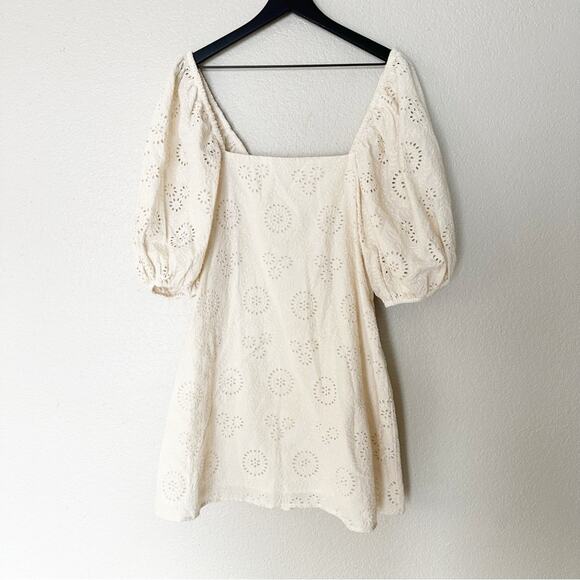 Jen's Pirate Booty Mini Dress Womens Ashbury Swirl Square Neck Cotton Eyelet S - Picture 1 of 11